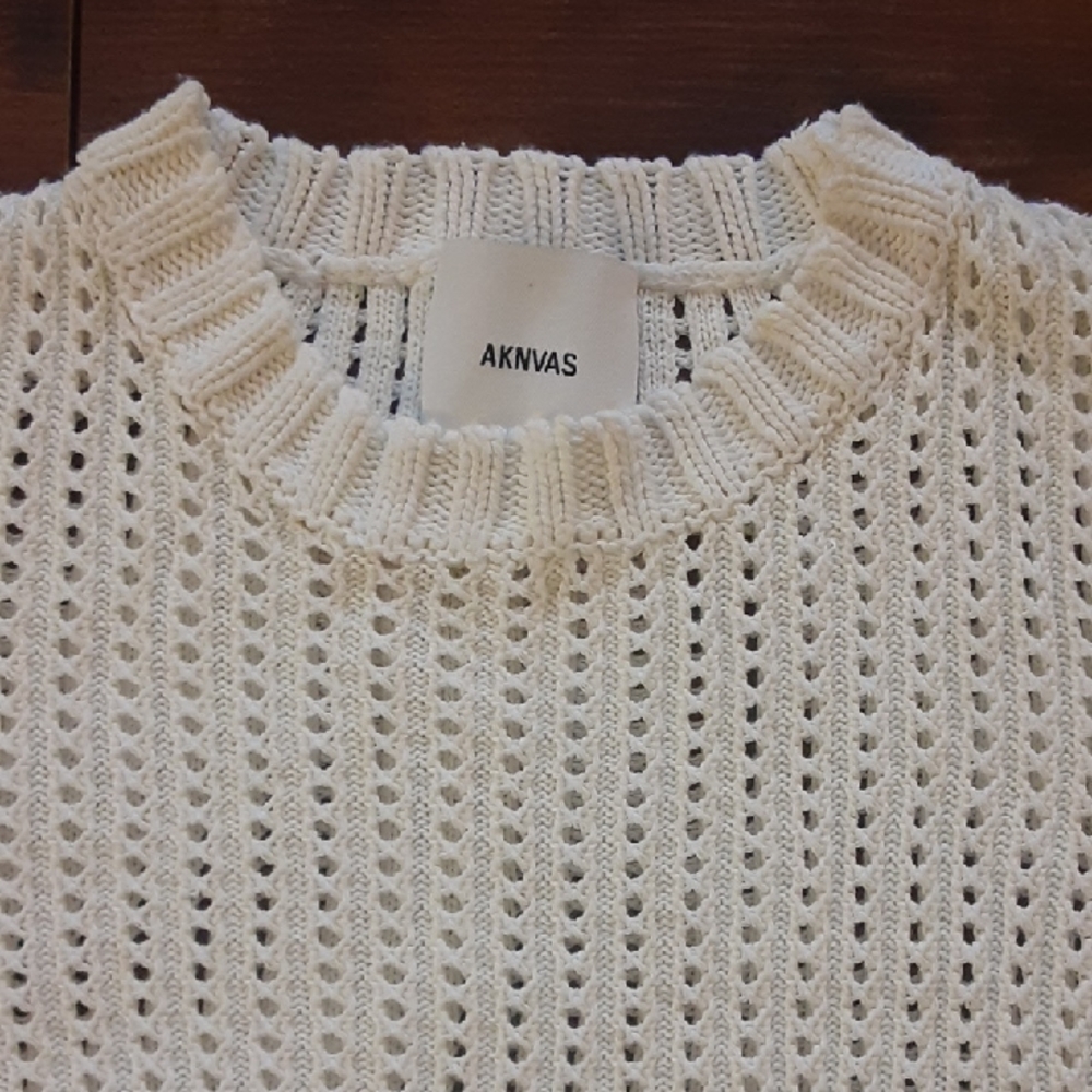 Women's Cream Open-Knit Sweater brand AKNVAS